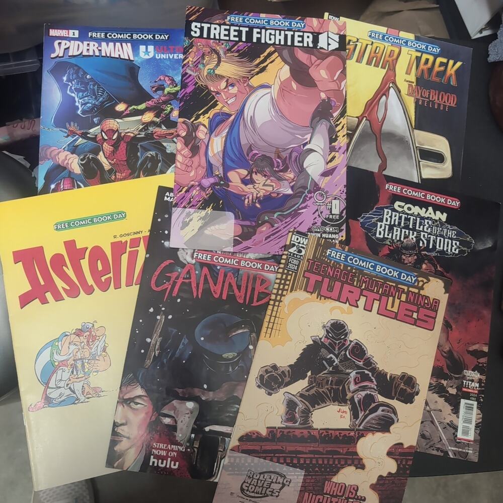 Lot Free Comic Book Day Comics TMNT Spiderman Conan Star Trek Asterix St Fighter